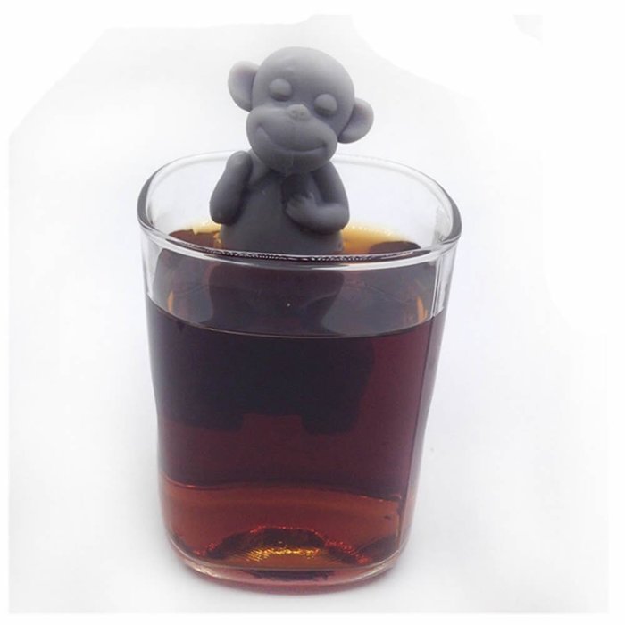 GOOTRADES Silicone Monkey Shaped Mug Cup Loose Leaf Herb Spice Filter Tea Infuser (Blue)