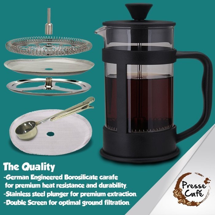PRESSE CAFE French Press Coffee Maker Set, Black N6