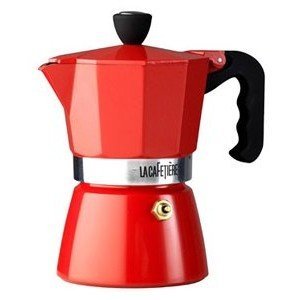 La Cafetiere Red Classic 3 Cup Stovetop Espresso Maker