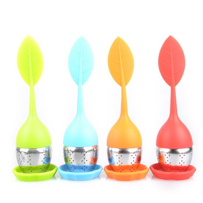 UCEC New Silicone & Stainless Steel Leaf Tea Strainer Colander Infuser Ball Spice Filter (green) N7