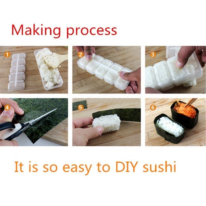 Generic Convenient Non Stick 5 Rolls Nigiri Mould Sushi Mold Rice Ball Maker Bento Tools N8