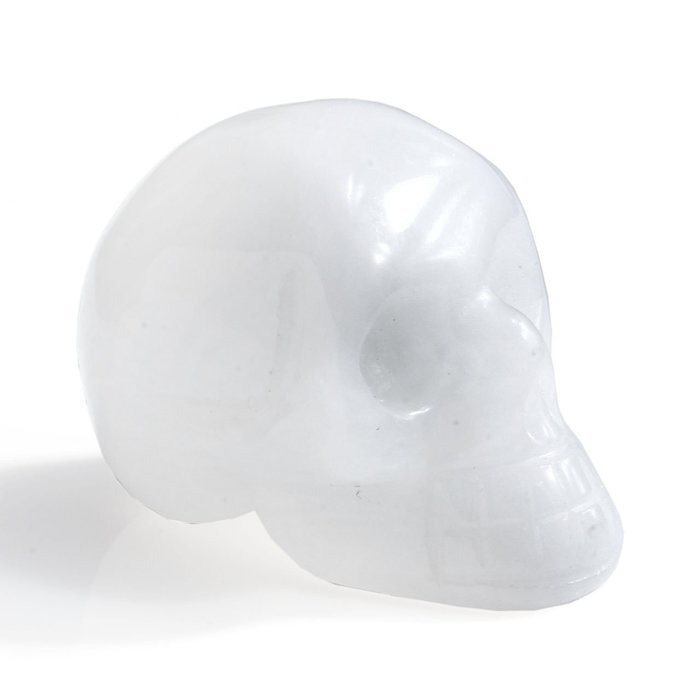 JOVIVI Hand Carved Natural Gemstone Healing Reiki Skull Head Statue Figurine 1.5 inches w/Box (Turquoise) N13