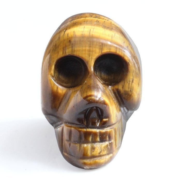 JOVIVI Hand Carved Natural Gemstone Healing Reiki Skull Head Statue Figurine 1.5 inches w/Box (Turquoise) N16