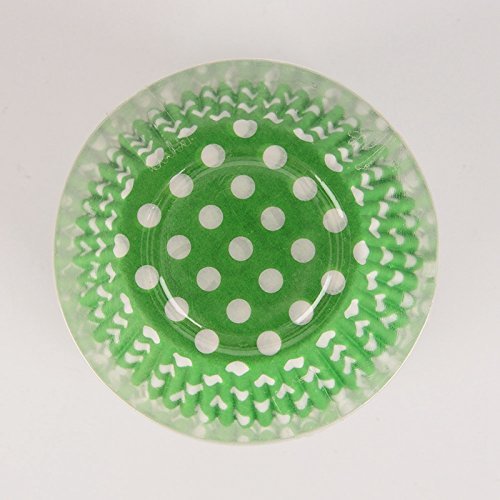 TecGeo(TM) 100pcs/set Green Dot Paper Muffin Baking Cups Christmas Wedding Cupcake Liners Mold Cake Decorating... N2