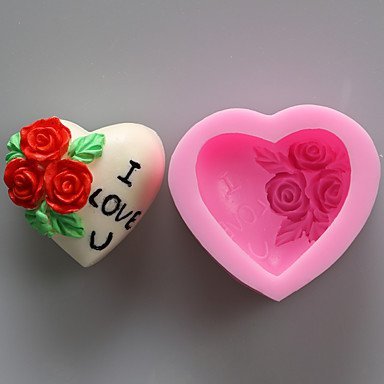 Y&XL&H Valentine Rose Love You Chocolate Silicone Molds,Cake Molds,Soap Molds,Decoration Tools Bakeware N5