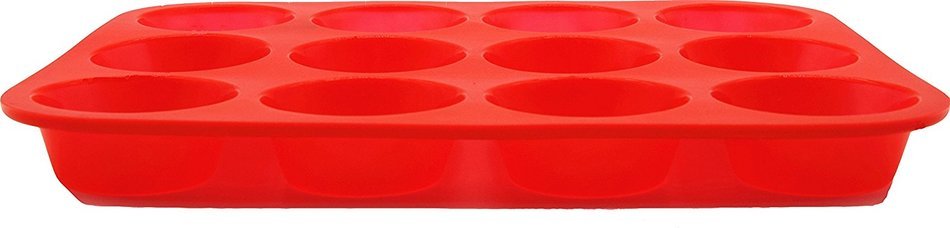 LUXEHOME 12 Cup Non-stick Silicone Muffin Tray & Cupcake Molds, 2 Per Pack N3