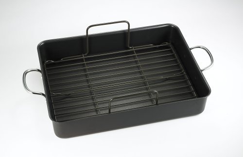 T-fal A85797 Specialty Nonstick 16 x 13 x 3-Inch Roaster Cookware, 16-Inch by 13-Inch, Gray N2