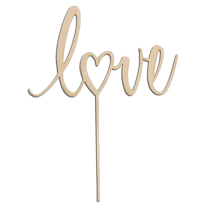 Love Cake Topper for Rustic Weddings, Showers, Birthdays, Special Events, (Birch Wood) - Made in USA by Clever... N2