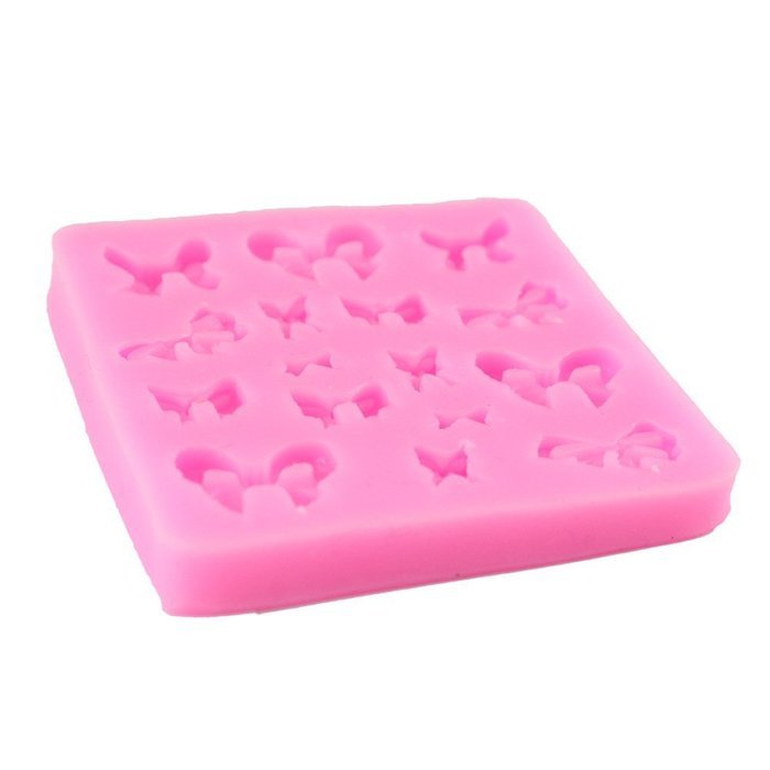 Mr.S Shop DIY Silicone Baking Molds 16pcs Bow Shape Fondant Chocolate Mold Cake Decorating Mould,Small Size N3