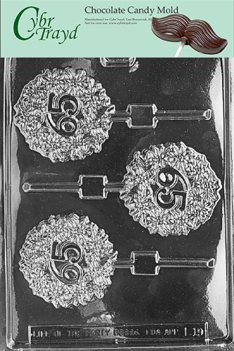 Cybrtrayd L019 Lolly Letters and Numbers Chocolate Candy Mold, 65th