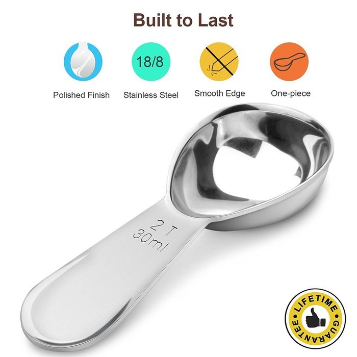 1Easylife Endurance 18/8 Stainless Steel Coffee Scoops Set, 2 Piece Ergonomic Measuring Spoons, 1 Tbsp & 2 Tbsp... N14