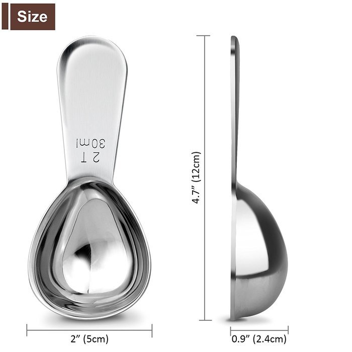 1Easylife Endurance 18/8 Stainless Steel Coffee Scoops Set, 2 Piece Ergonomic Measuring Spoons, 1 Tbsp & 2 Tbsp... N15