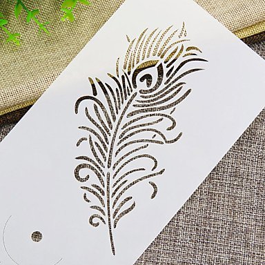 Sher Peacock Feather Cake Stencil Set, Cake top Stencil, Flower Stencils for Decoration N3