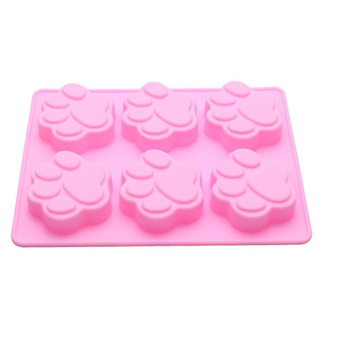 bouti1583 Silicone Cat Paw Charlotte Cake Baking Mold 1 Pcs with 6 Cavities N3