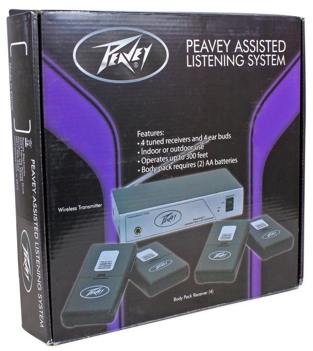 Peavey ALS 72.1 Mhz Assisted Listening System Transmitter And Four Receivers With Ear Buds Frequency Response... N2