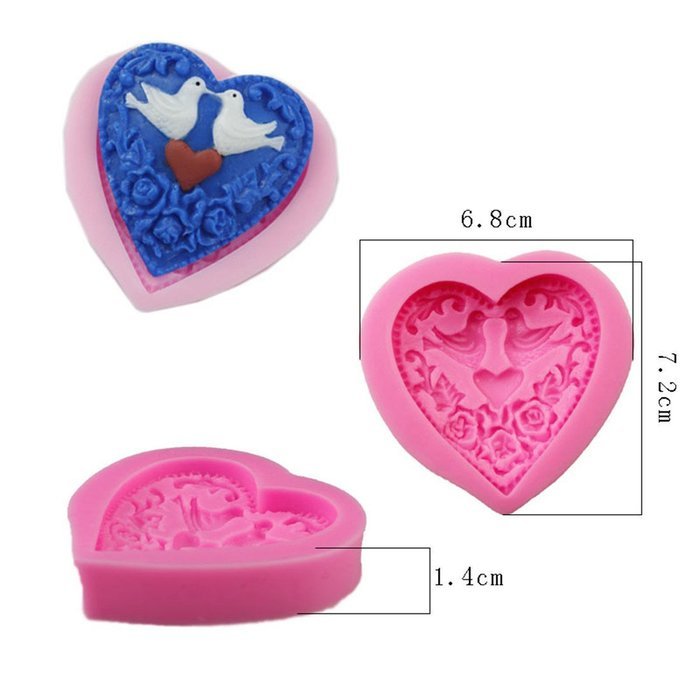 SHINA New Arrival Fondant Silicone Sugar Birds And Love Shaped Cake Craft Mold For Your Baby N4