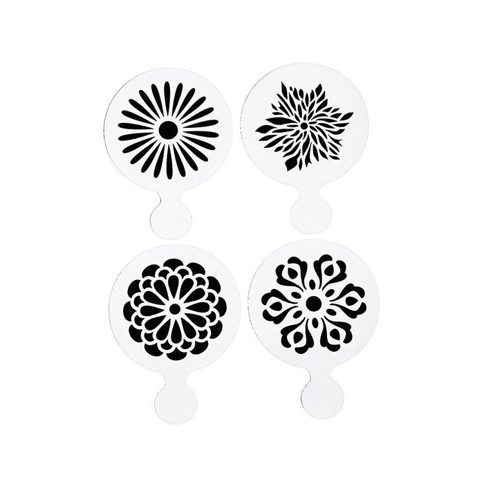 DECORA 16 Pieces Cake Cappuccino Coffee Barista Stencils Templates Strew Pad N19