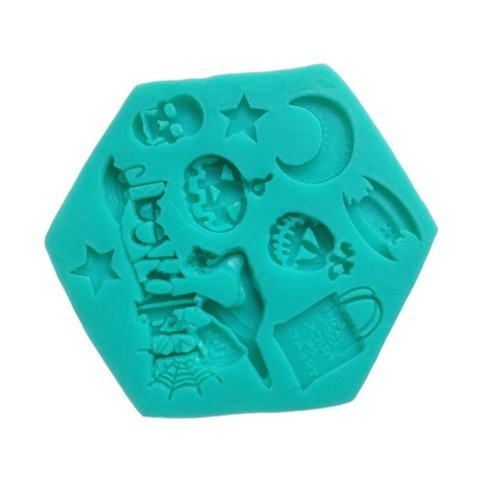 TANGCHU Halloween Shape Silicone Mould Fondant Cake Decorating Baking Tool 3.54inch Of Diameter Green N3