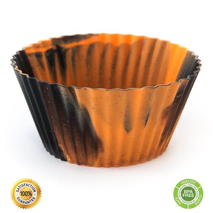 Set of 12 Premium Quality Tie-Dye Silicone Baking Cups / Reusable Cupcake Liners-Environmentally Safe-Lifetime... N21