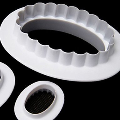 Y&XL&H 4-Piece Fondant Cake Oval Cutter Mold DIY Paste Ellipsoid Sugarcraft Decor Tool N3