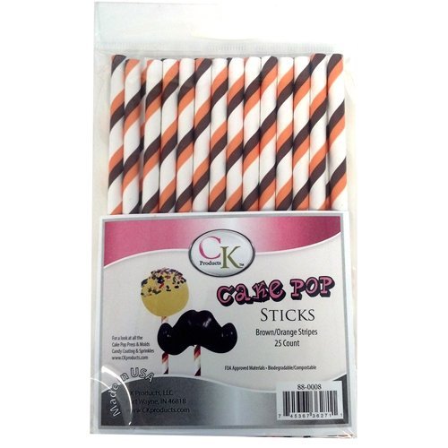 CK Products Cake Pop Sticks, 6-Inch, Brown/Orange