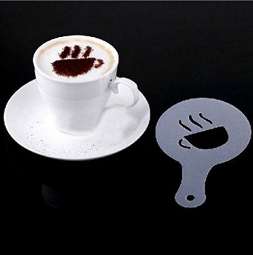 16Pcs Cappuccino Latte Art Coffee Stencils Duster Cake Icing Spray by Micro Shops N8