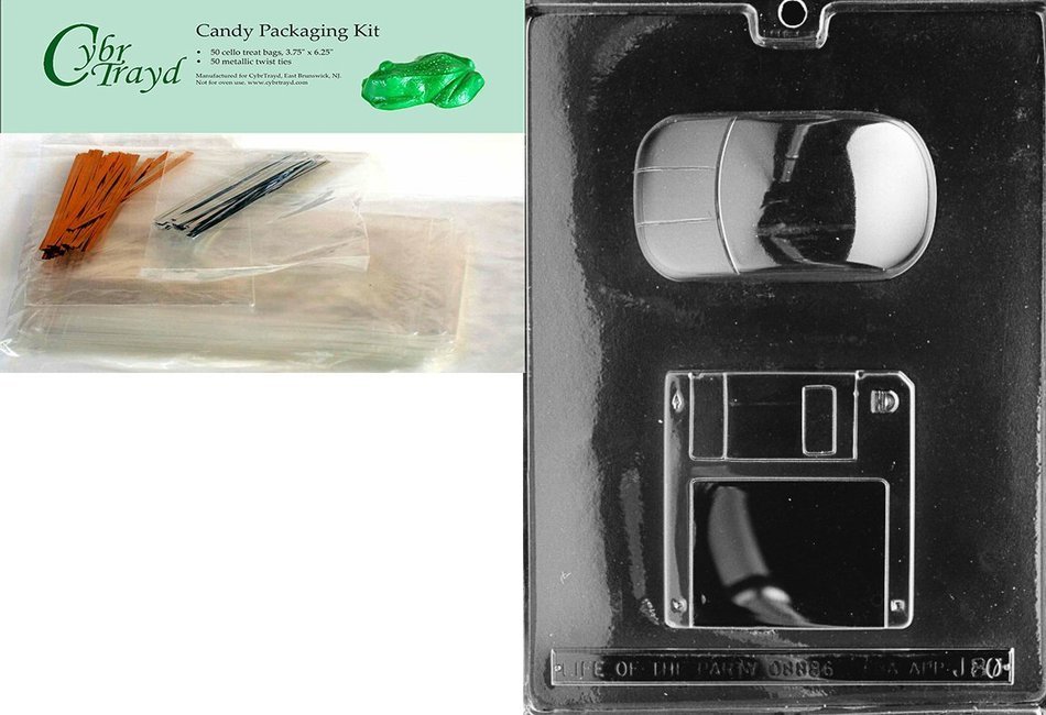 Cybrtrayd J080 Computer Disc and Mouse Jobs Chocolate Candy Mold N2