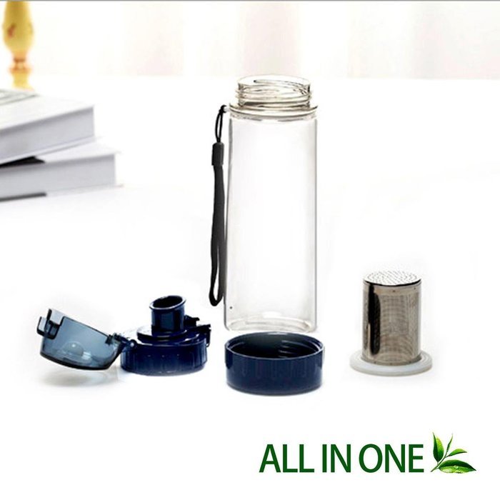 Day Tea Bottle | Heavy Duty 17 Oz Bottle with Loose Leaf Tea and Dark Blue Fruit Infuser Design | Premium Environmental... N8