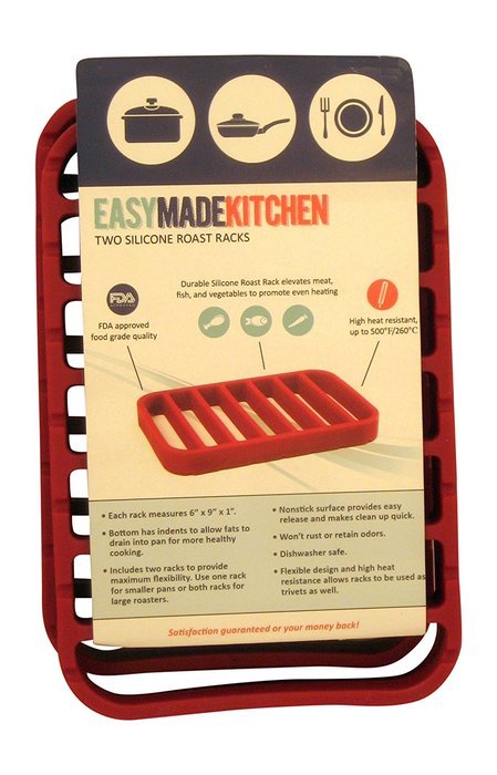 Easy Made Kitchen Silicone Roasting Rack Set, 2 Racks Per Package N8