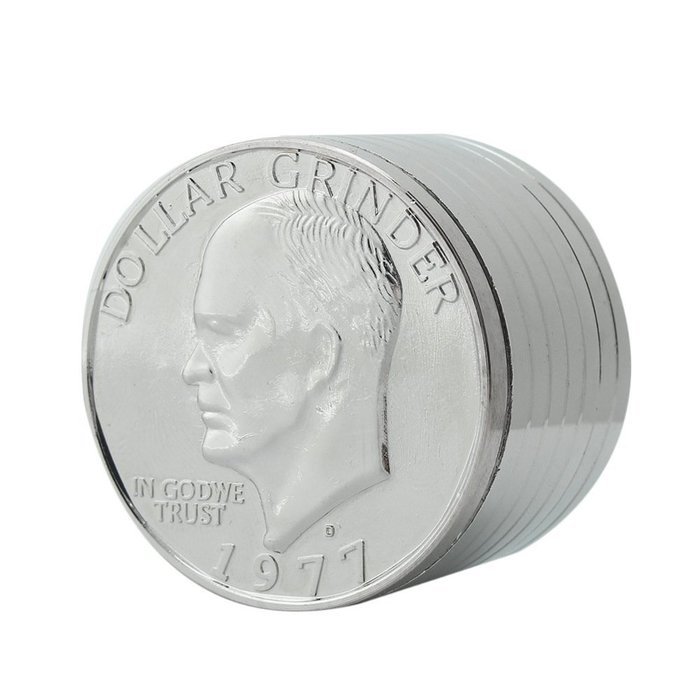 Tobacco Smoke Metal Manual Crusher Grinder Dollar Coin Pattern N2