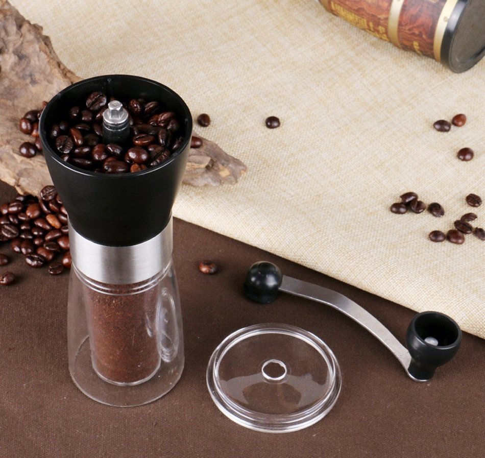 J&P Home Portable Manual Coffee Grinder with Ceramic Burr, Capacity 37g/1.3 oz N4