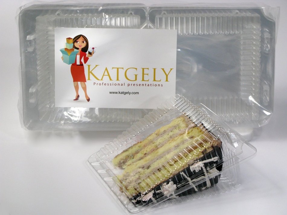Katgely Pie Tart Cake Plastic Slice Portion Container 8-9" Round (Pack of 50)