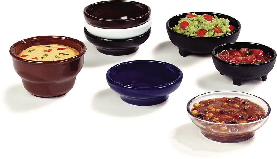 Carlisle 455328 Melamine Deep Salsa Bowl, 8-oz. Capacity, 2.37" Height x 4.12" Lip Diameter , Lennox Brown (Case... N5