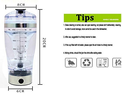 TOPCHANCES NEW Portable Protein Shaker Multi-purpose Mixer Tornado Mixer 450ml Stirring Cup Blue
