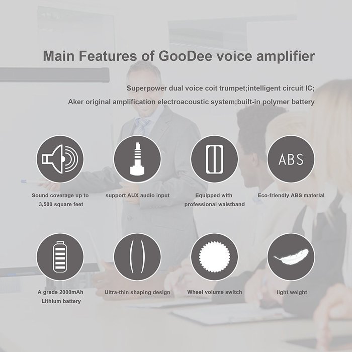 Voice Amplifier, Goodee Rechargeable Portable Waistband Pa System Microphone for Teachers Coaches Tour Guides... N7