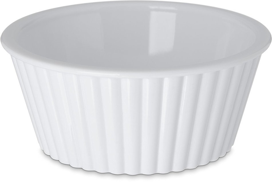 Carlisle 084502 SAN Fluted Ramekin, 4.5-o.z Capacity, 1.50 x 3.50", White (Case of 48)