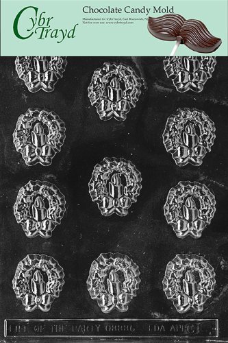 Cybrtrayd C004 Wreath with Candles Life of the Party Chocolate Candy Mold with Exclusive Cybrtrayd Copyrighted...