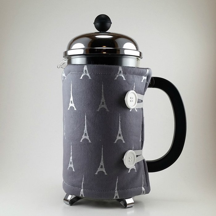 French Press Cozy Cover, 8 cup, Eiffel Tower N4