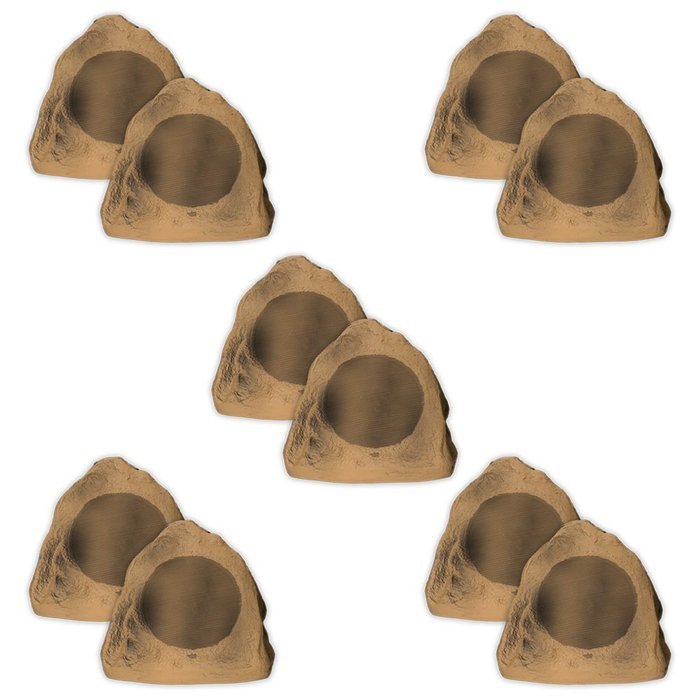 Acoustic Audio B6RS Sandstone 6.5" Rock Speaker 5 Pair Pack Outdoor Weatherproof