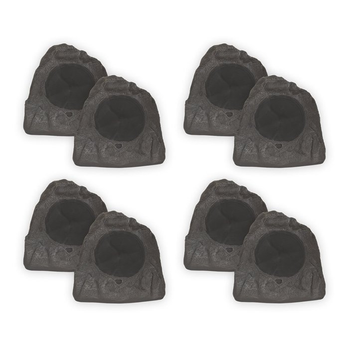 Theater Solutions 8R8L Outdoor Lava 8" Rock 8 Speaker Set for Deck Pool Spa Yard Garden
