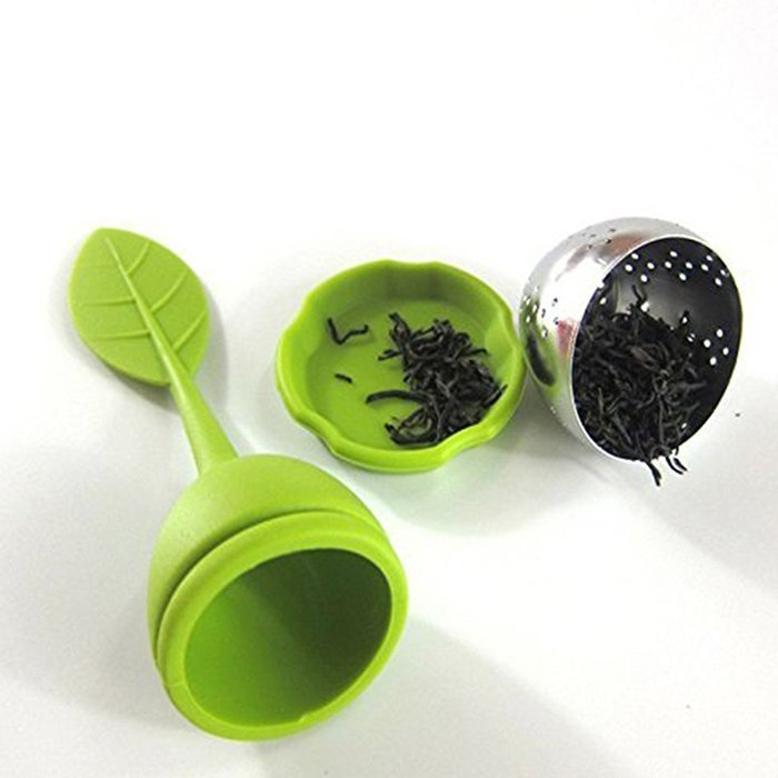 Toyofmine Tea Infuser - Set of 5 Silicone Handle Stainless Steel Strainer Drip Tray Included - Tea Steeper - Leaf... N3