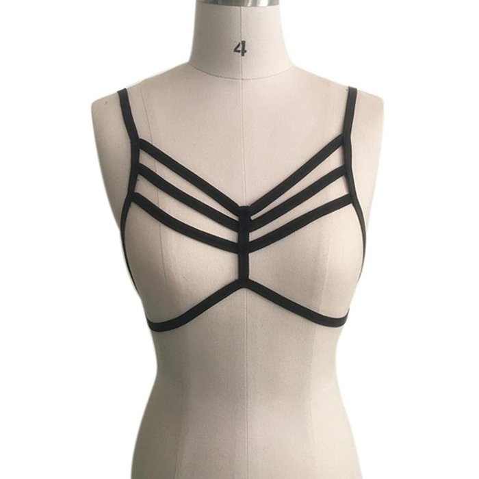 Underwear, PHOTNO Alluring Women Harness Bra Elastic Cage Bra Strappy Hollow Out Bra Bustier N17