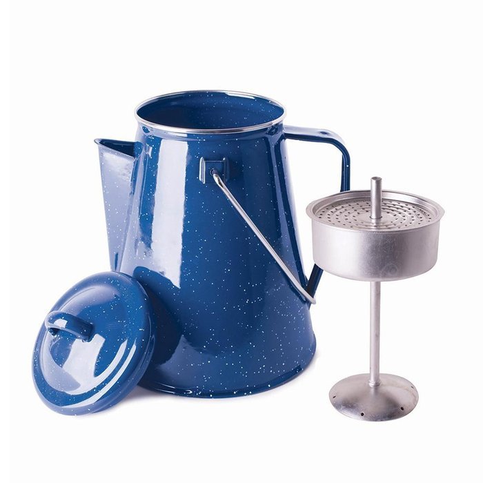 Stansport Enamel 8 Cup Percolator Coffee Pot with Basket