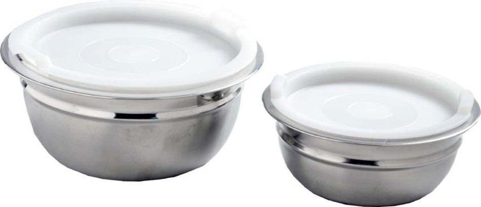 Stainless Steel 4-Piece Mixing/Storing Bowl Set with Lids (Blue) N13