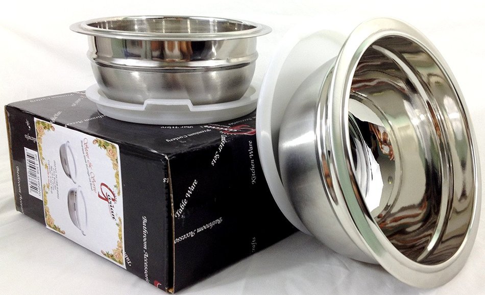 Stainless Steel 4-Piece Mixing/Storing Bowl Set with Lids (Blue) N15