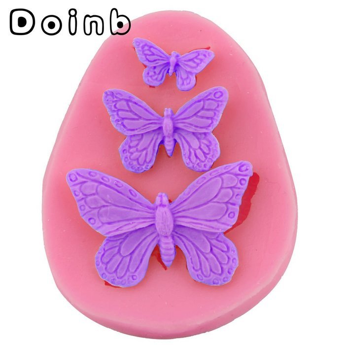 Doinb Jewel Butterfly Knot Bowknot Fondant Silicone Molds Outer Size 9.5x6x1.5CM GJM-1773 FDA N20