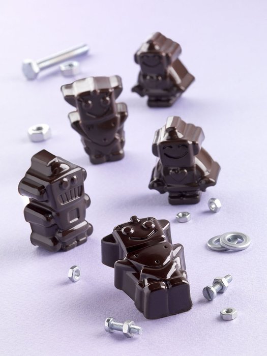Silikomart Silicone Easy Chocolate Mold, Assorted, Robots N15