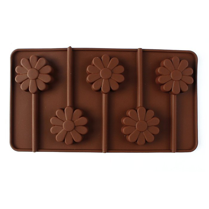 Home.lolo Silicone Mold Lollipop Shaped 5 Cavities Chocolate Cake Baking Pan DIY SCM01A-01 N2