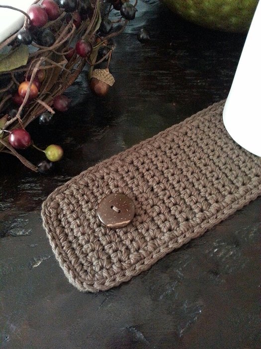 Coffee Mug Cozy Cotton Brown N4