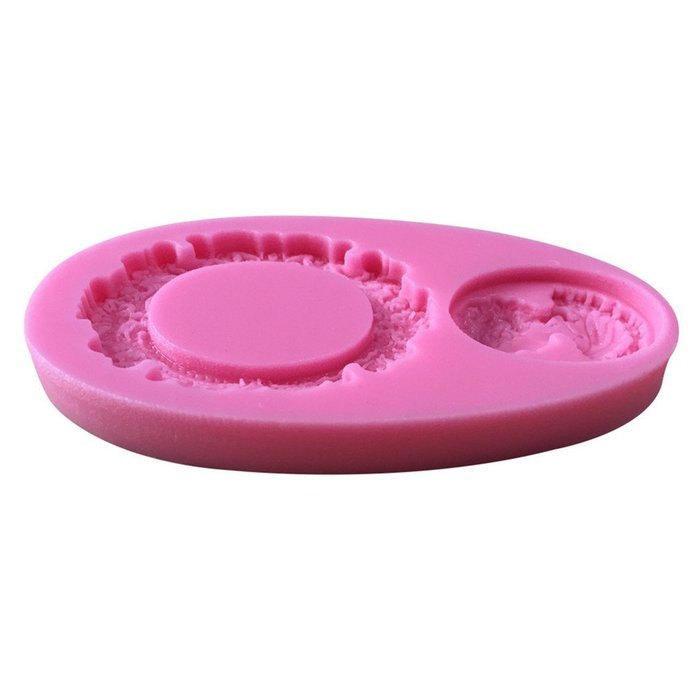 FLY 3D Picture Frame and Woman Head Fondant Cake Silicone Mold,Pink N5